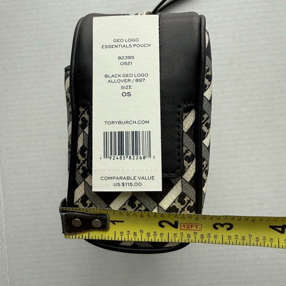 Tory Burch Black Geo Essentials Pouch - Picture 6 of 6